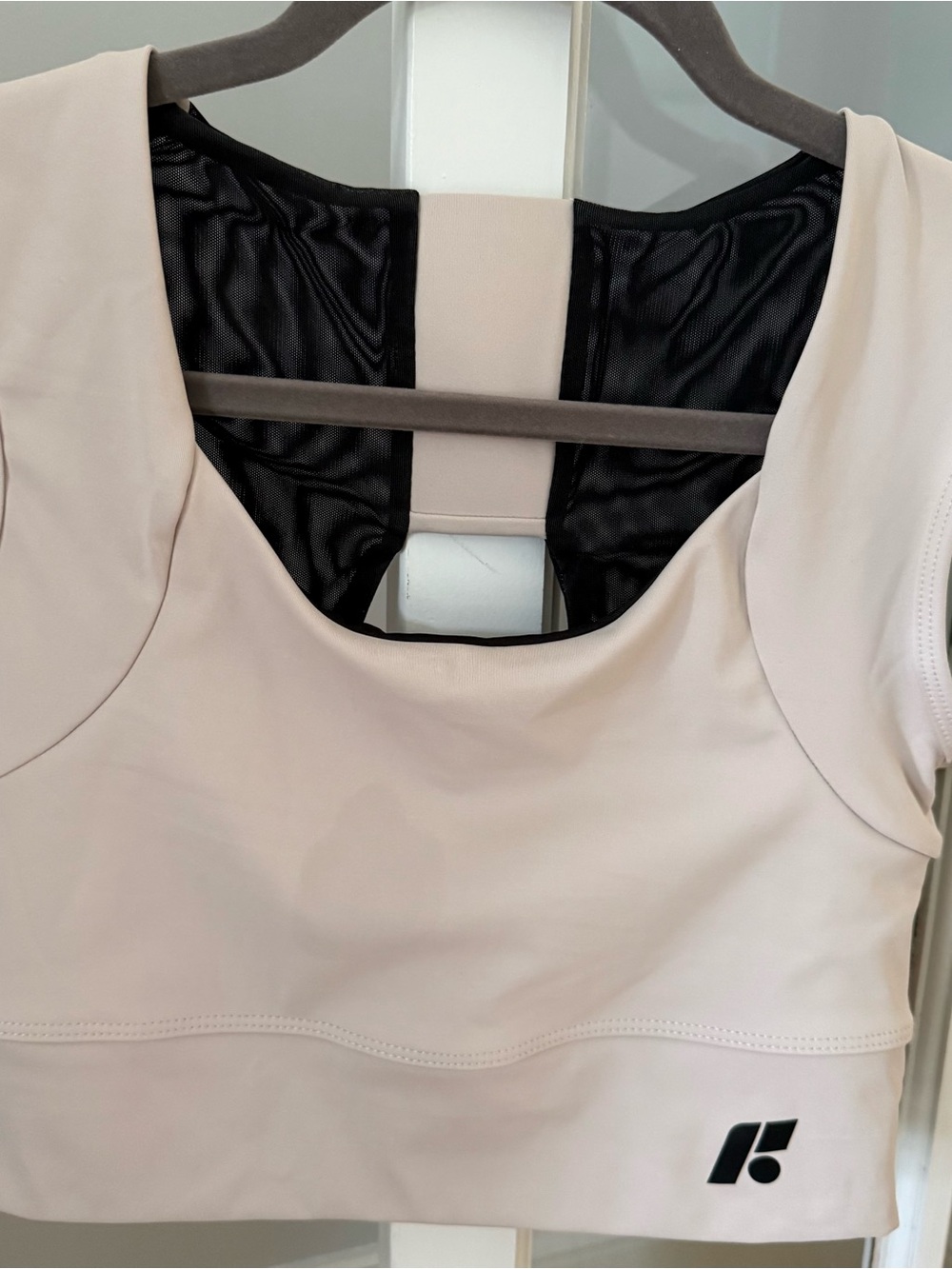 Pale Blush Sports Bra with Mesh Back FORME posture bra Taylor Swift